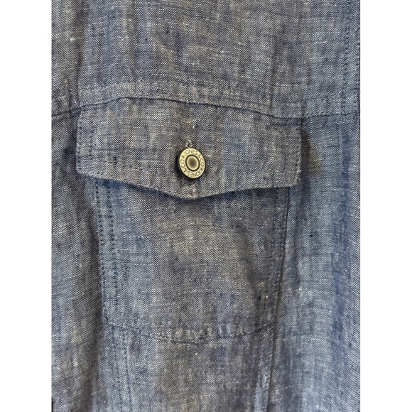Jones & Co Jones New York Blue 100% Linen Button Up Jacket Womens 1X Plus Size - Picture 3 of 9